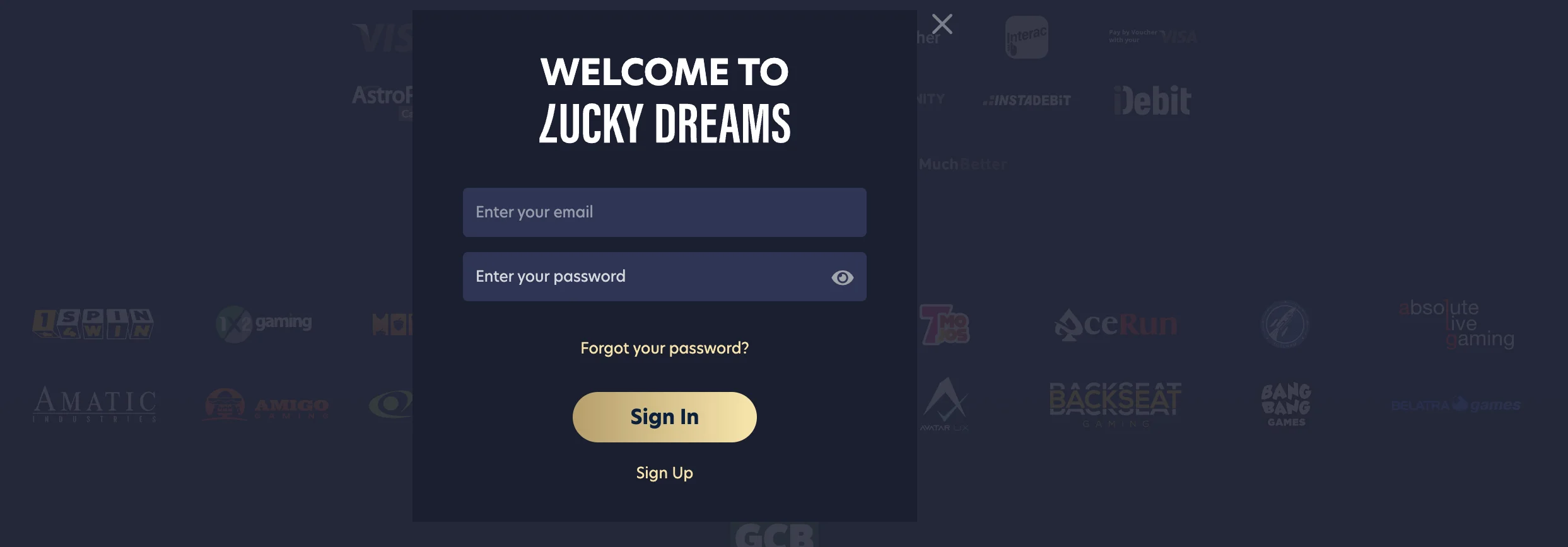 login Luckydreams Casino